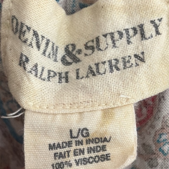 Denim & Supply Ralph Lauren Paisley Jumpsuit Drawstring Waist Romper Size L - Picture 12 of 13